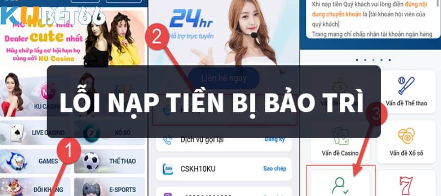 Lỗi bảo trì khiến hội viên không thể gửi tiền vào ví cược